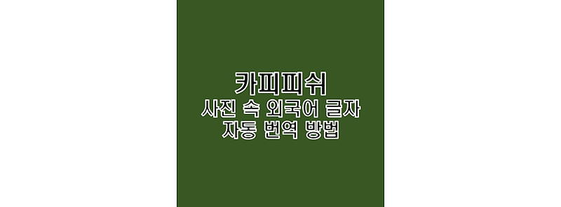 사진 이미지 속 외국어 글자 PC에서 한국어로 자동 번역 방법 카피피쉬