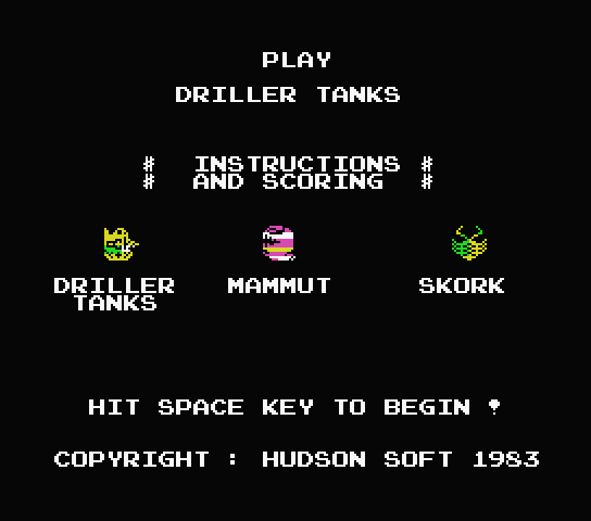 Driller Tanks - MSX (재믹스) 게임 롬파일 다운로드