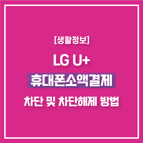LG+U 엘지유플러스 모바일로 휴대폰 소액결제 차단 및 차단해제 푸는 방법