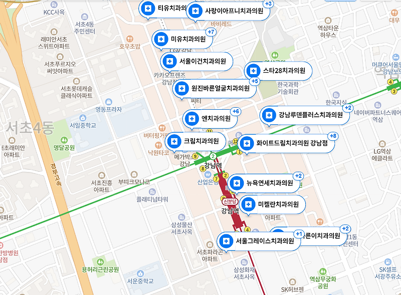 강남역 치과 위치 및 영업시간