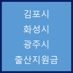 경기 김포시, 화성시, 광주시 출산지원금 정리(2022. 03. 23)