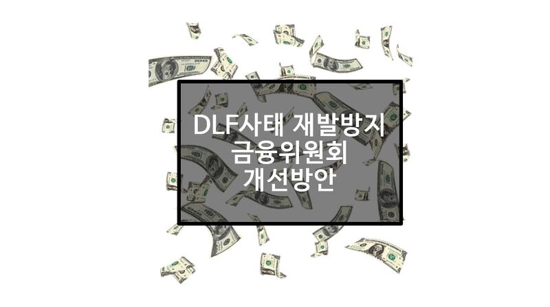 DLF사태 재발방지를 위한 금융위원회의 개선방안
