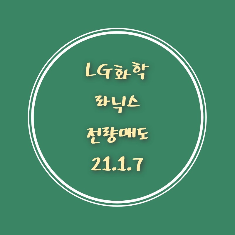 매매일지 21.1.7 LG화학, 라닉스 전량매도 후 홍반꿀 발동