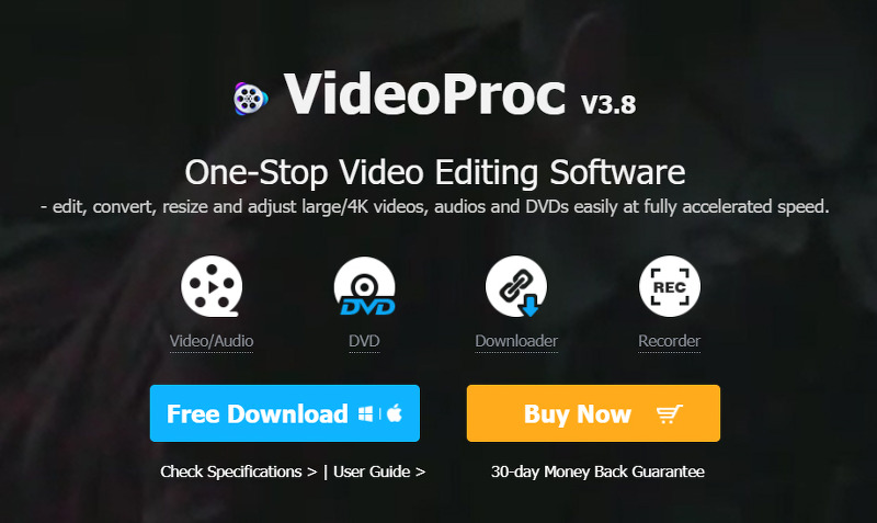 간단한 영상 편집 프로그램 VideoProc 무료 다운로드 (기간 한정)