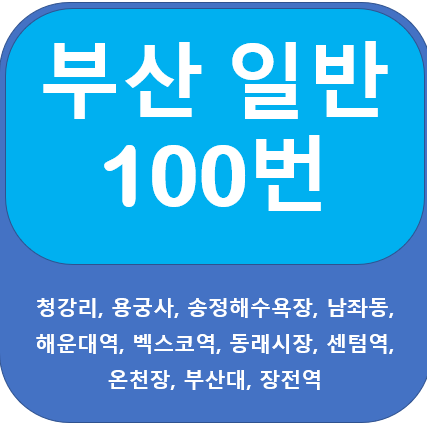 부산 100번 버스 노선 정보, 송정해수욕장, 해운대역, 부산대