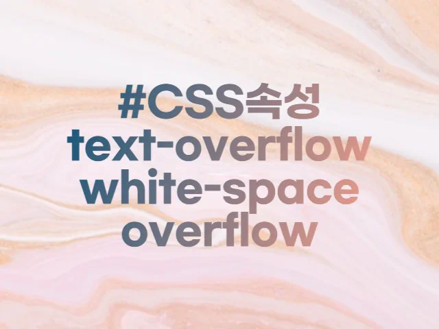 CSS| white-space, overflow 속성 예시