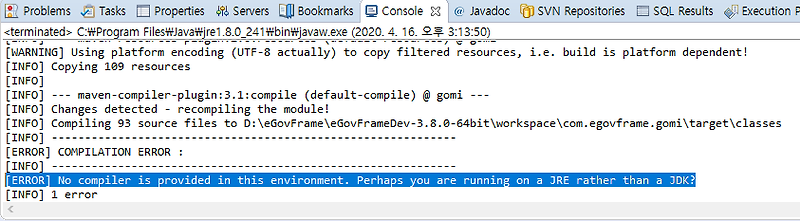 No compiler is provided in this environment. Perhaps you are running on a JRE rather than a JDK?