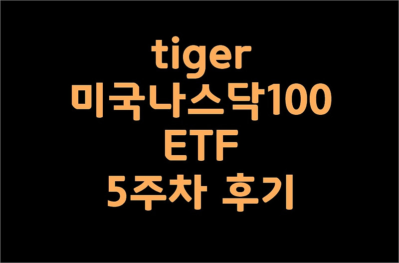 tiger 미국나스닥100 ETF 5주차 후기