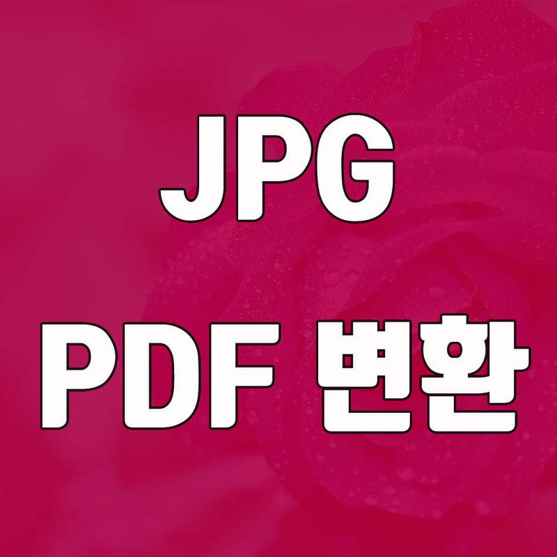 JPG PDF 변환, 프로그램 없이 간단하게 하는 방법