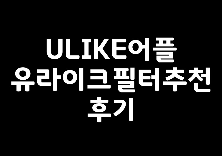 ULIKE어플 유라이크필터추천 및 후기