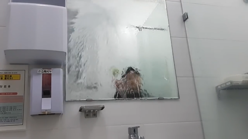 샤워 부스 욕실 화장실 거울 찌든 물때 제거 지우는법 영상 식초 구연산