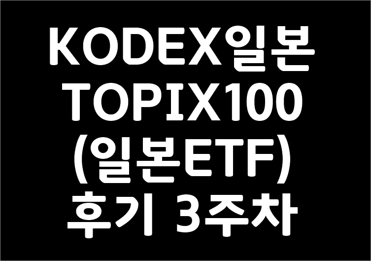 KODEX일본TOPIX100 (일본ETF) 후기 3주차