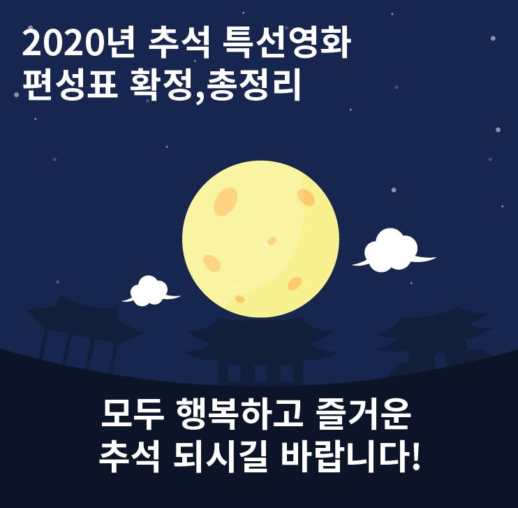 2020년 추석 특선영화 편성표 확정,총정리