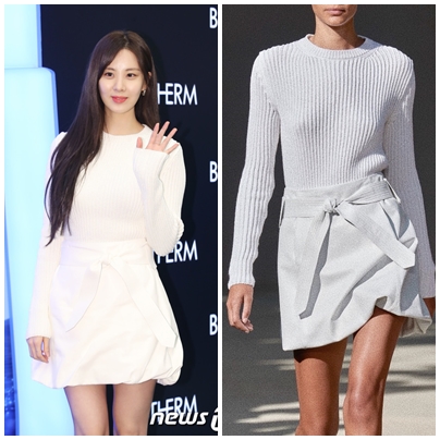 소녀시대 서현 원피스 패션 - 비오템 행사 니트 / 스커트 패션 - 페라가모
