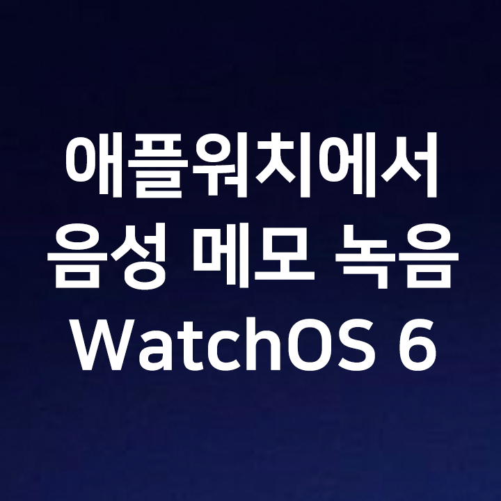 애플워치에서 음성 메모 녹음 - WatchOS 6 - 소형 녹음기 처럼 활용 가능