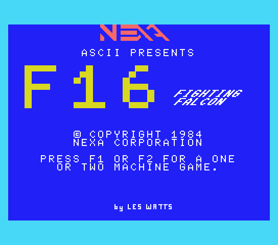 F16 Fighting Falcon - MSX (재믹스) 게임 롬파일 다운로드