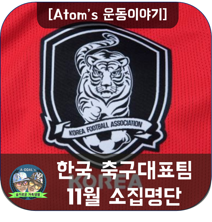 [운동이야기] 대한민국 남자축구대표팀 - 11월 소집명단 발표