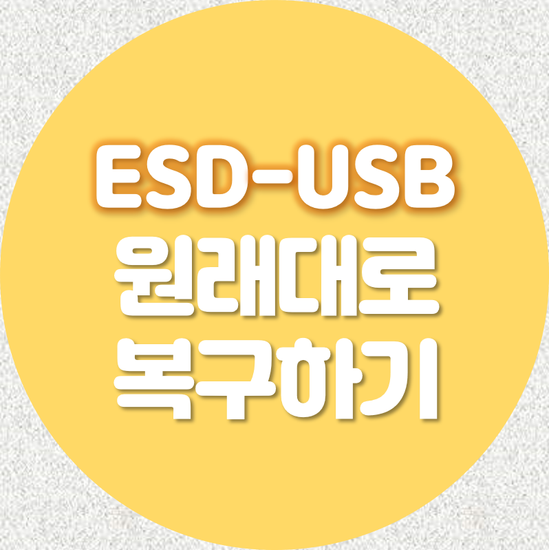 ESD-USB 원래대로 복구하기