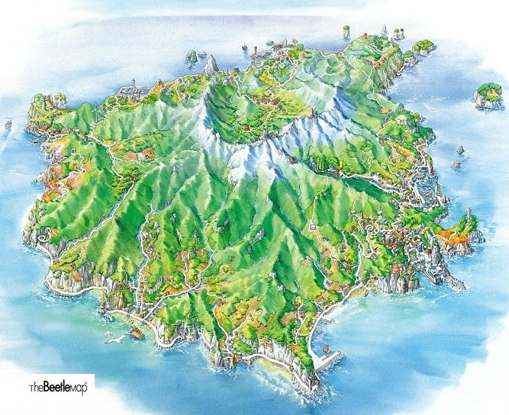 을릉도 (수채화지도, 그림지도 제작) - 더그린맵
