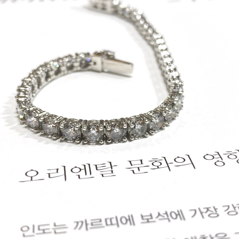 GIA 3부 다이아몬드 테니스팔찌 18K 제작