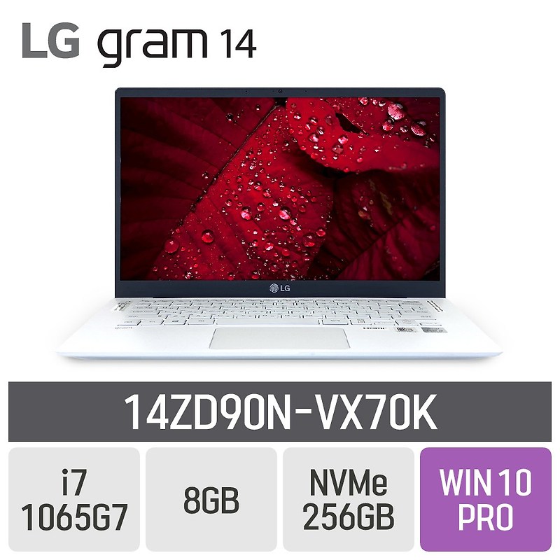 LG 그램14 2020 14ZD90N-VX70K, 8GB, SSD 256GB, 포함