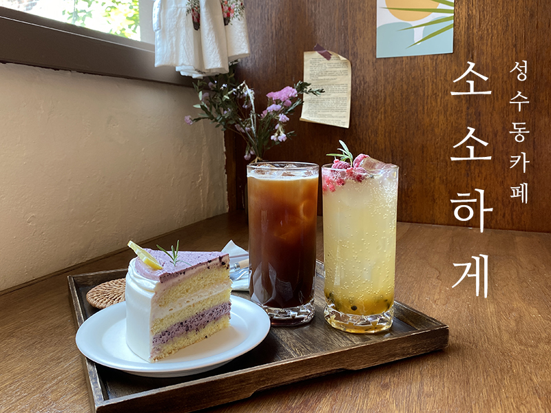 서울숲 주변 부드러운 쌀 케이크를 판매하는 성수동 카페 '소소하게'