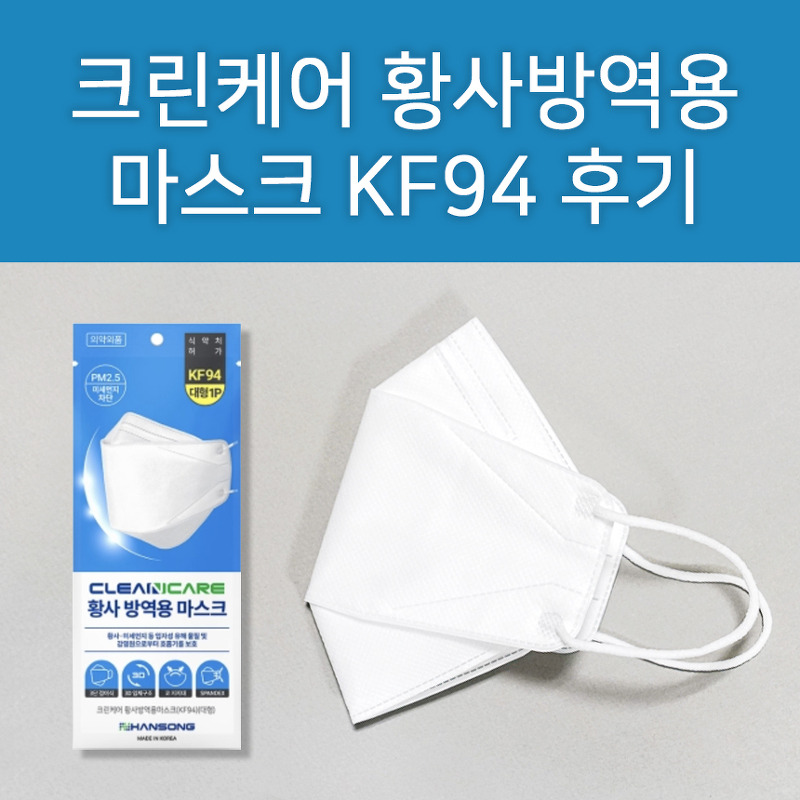 크린케어 황사방역용 마스크 KF94 대형 착용후기 / 장점 단점 / 사이즈