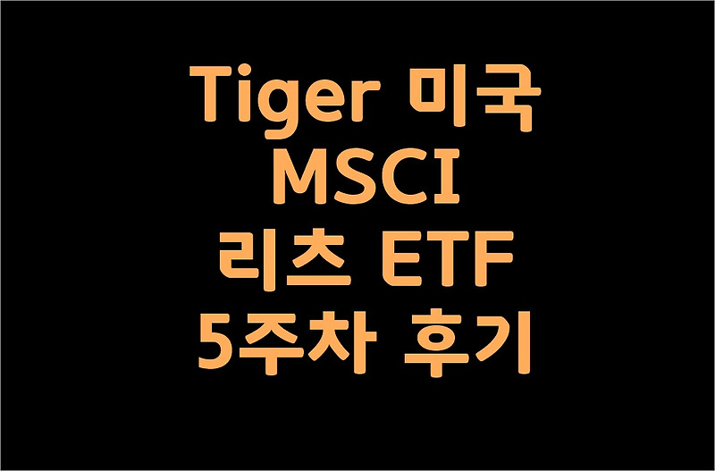 Tiger 미국 MSCI 리츠 ETF 5주차 후기