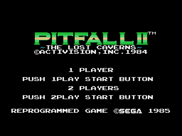 Pitfall II The Lost Caverns (SG-1000) 게임 롬파일 다운로드