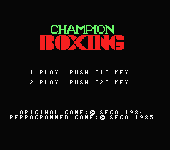 Champion Boxing - MSX (재믹스) 게임 롬파일 다운로드