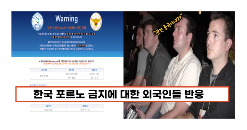 한국 포르노 금지에 대한 외국인들 반응