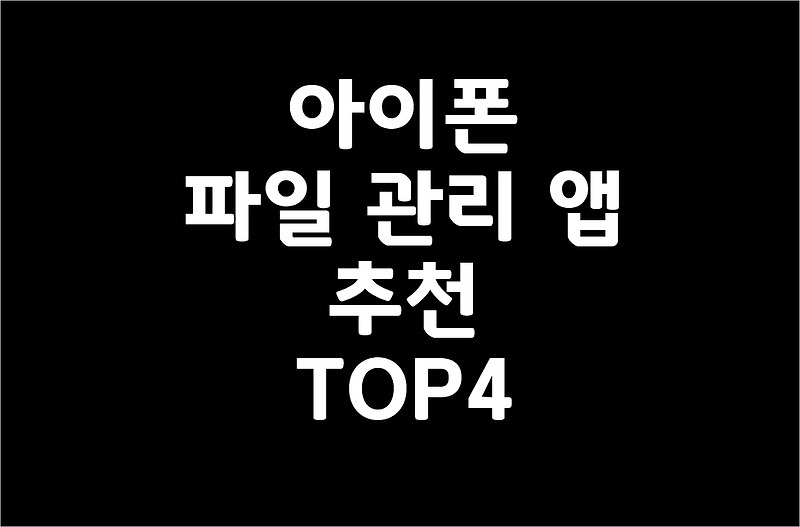 아이폰 파일 관리 앱 추천 TOP4