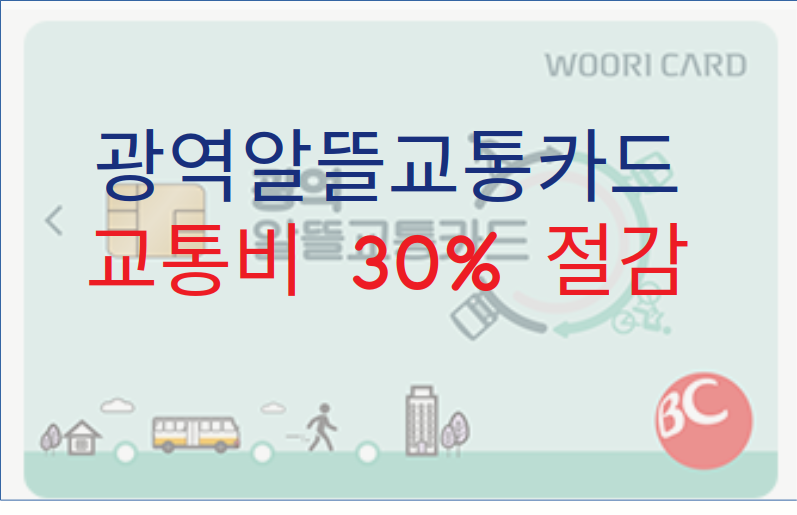 [꿀팁!] 광역 알뜰 교통카드, 대중교통비 30% 절감혜택!