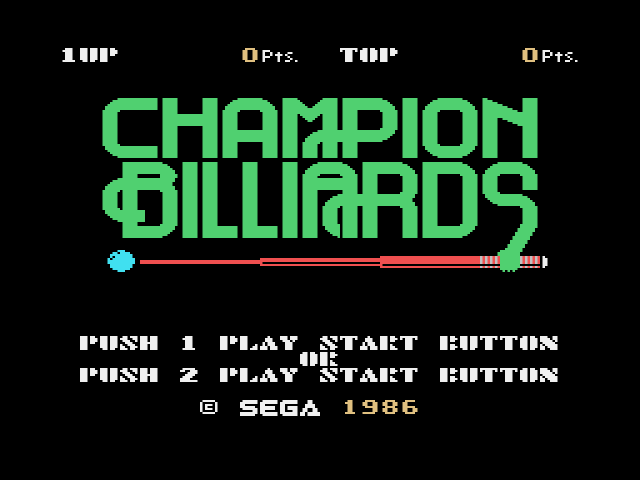 Champion Billiards (SG-1000) 게임 롬파일 다운로드