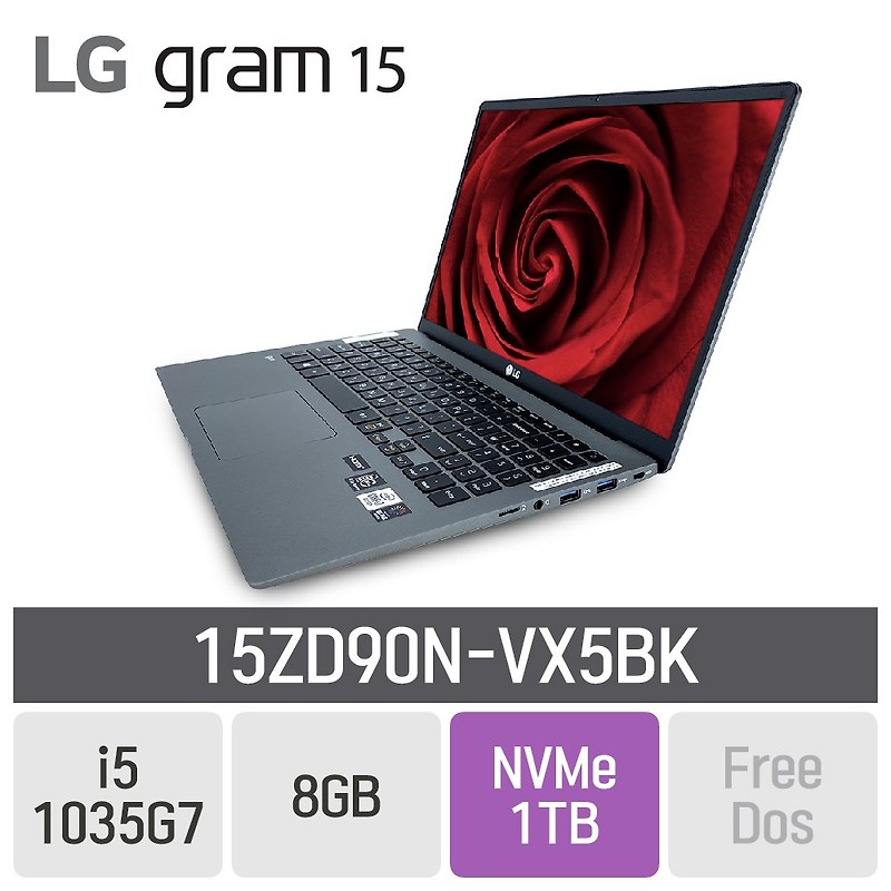 LG 그램15 2020 15ZD90N-VX5BK, 8GB, SSD 1TB, 미포함
