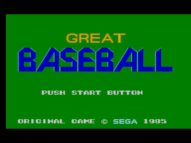 Great Baseball (세가 마스터 시스템 / SMS) 게임 롬파일 다운로드