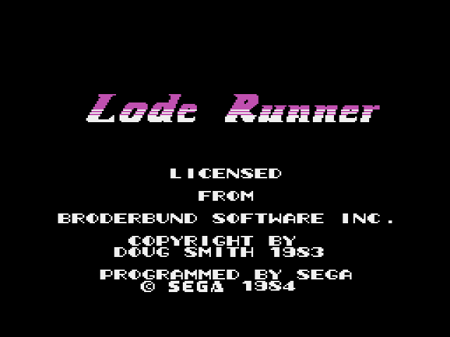 Lode Runner (SG-1000) 게임 롬파일 다운로드