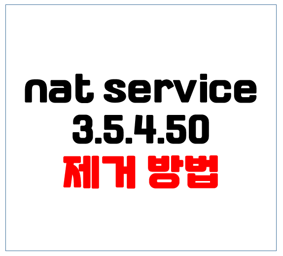 nat service 3.5.4.50/nat service 3.5.4.46 제거 방법