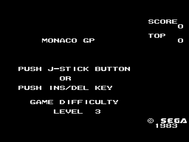 Monaco GP (SG-1000) 게임 롬파일 다운로드