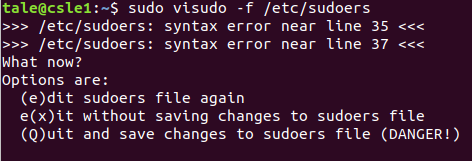 [완료] Ubuntu sudoers 파일 error