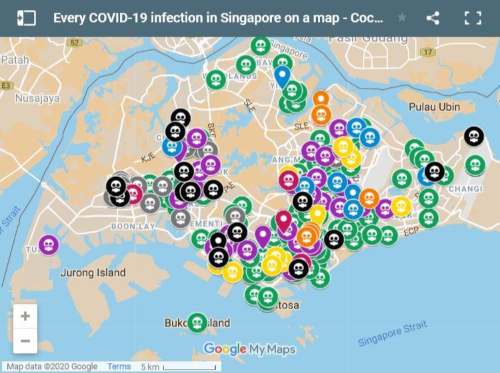 싱가포르 코로나19 지도(COVID-19  Map)
