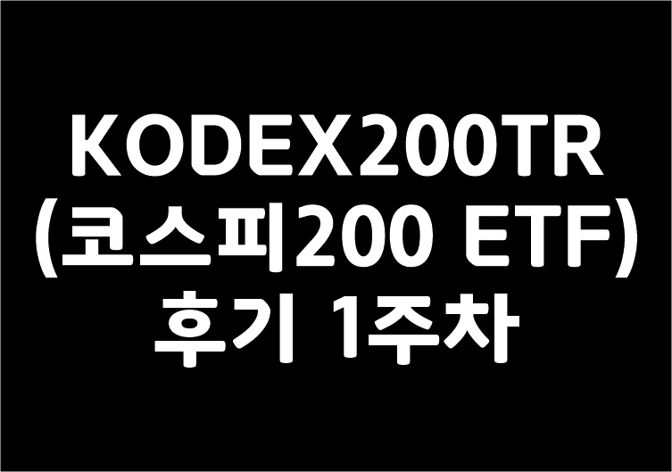 KODEX200TR (코스피200 ETF) 후기 1주차