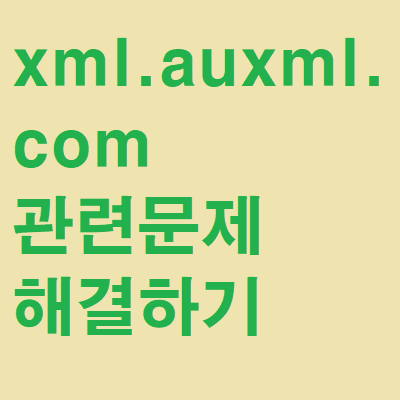 xml.auxml.com 관련 오류문제 해결방법 알아보기