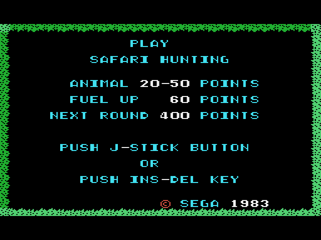 Safari Hunting (SG-1000) 게임 롬파일 다운로드