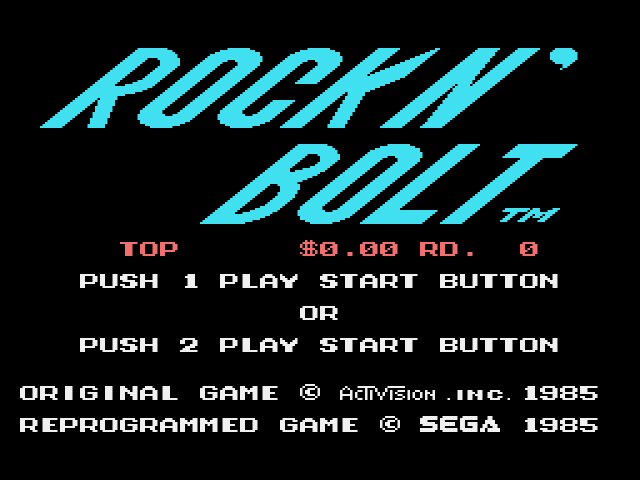 Rock n' Bolt (SG-1000) 게임 롬파일 다운로드