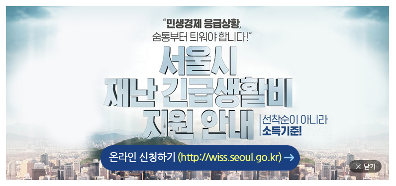 서울시 재난 긴급생활비 지원 신청 방법