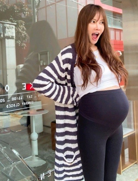 '임신 9개월' 양미라, 길쭉한 팔다리에 배만 볼록 