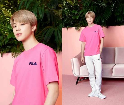 방탄소년단 지민, 핑크 티셔츠 하나로 상큼美…'러블리 그 자체'