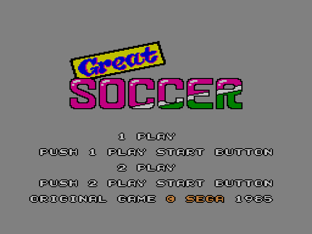 Great Soccer (세가 마스터 시스템 / SMS) 게임 롬파일 다운로드