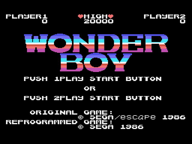 Wonder Boy (SG-1000) 게임 롬파일 다운로드